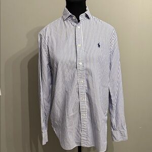 Polo by Ralph Lauren Blue and White Striped Button-Down Shirt